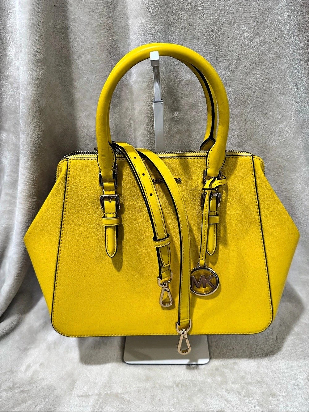 Michael Kors Ciera Medium Saffiano Leather Satchel Yellow - Picture 8 of 8